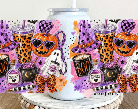 UV DTF Cup Wraps - Bougie Halloween 16oz Glass Can Generic Weefers