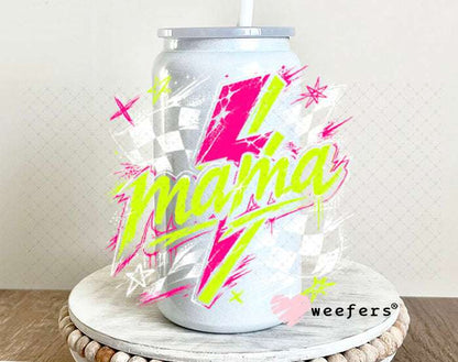 UV DTF Decal - Mama Yellow Magenta 16oz Glass Can Generic Weefers