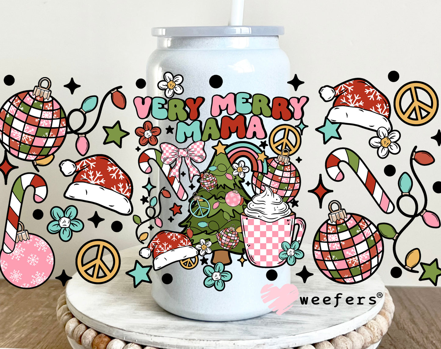 Very Merry Mama UV DTF 16oz Cup Wrap