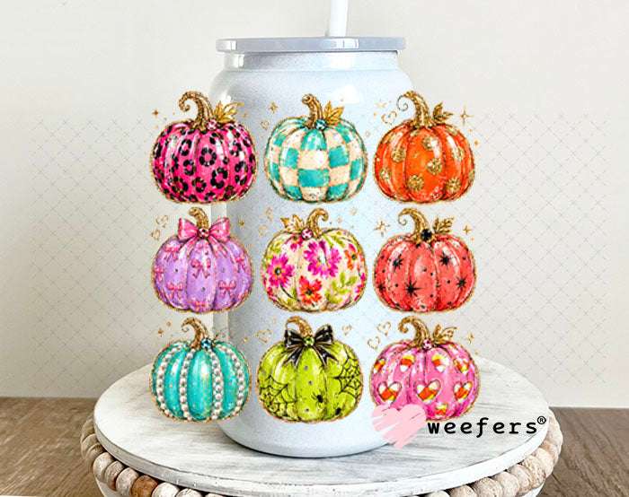 UV DTF Decal - Bougie Pumpkins 16oz Glass Can Generic Weefers