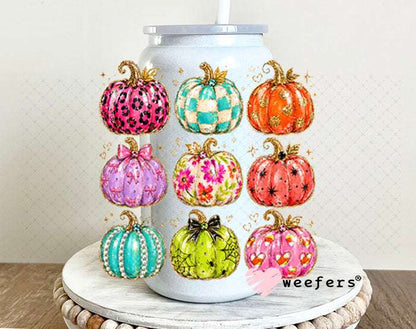 UV DTF Decal - Bougie Pumpkins 16oz Glass Can Generic Weefers