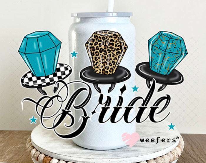 UV DTF Decal - Bride Ring Pop 16oz Glass Can Generic Weefers
