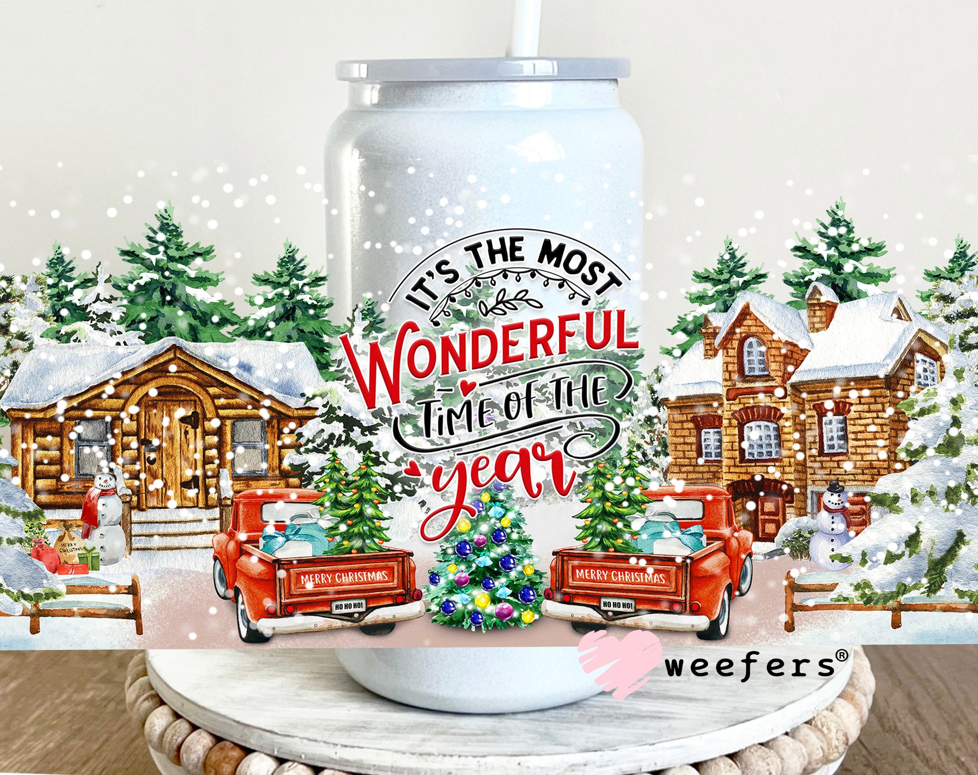 Most Wonderful Time of the Year UV DTF 16oz Cup Wrap