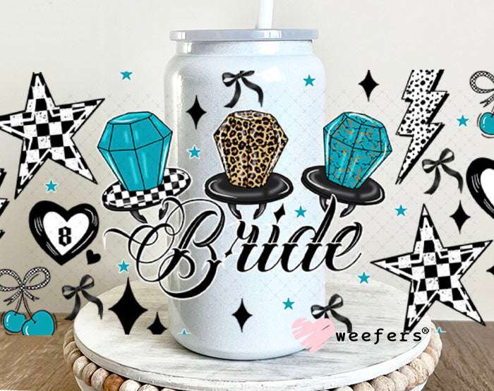 UV DTF Cup Wraps - Bride Ring Pops - Weefers® Exclusive 16oz Glass Can Generic Weefers