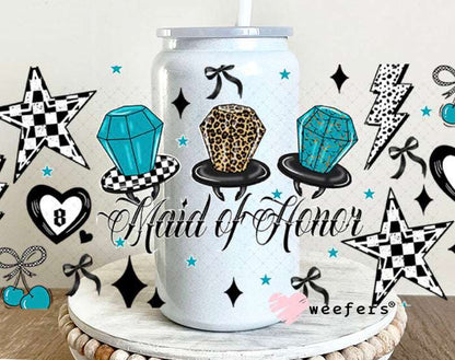 UV DTF Cup Wraps - Maid of Honor Ring Pops - Weefers® Exclusive 16oz Glass Can Generic Weefers