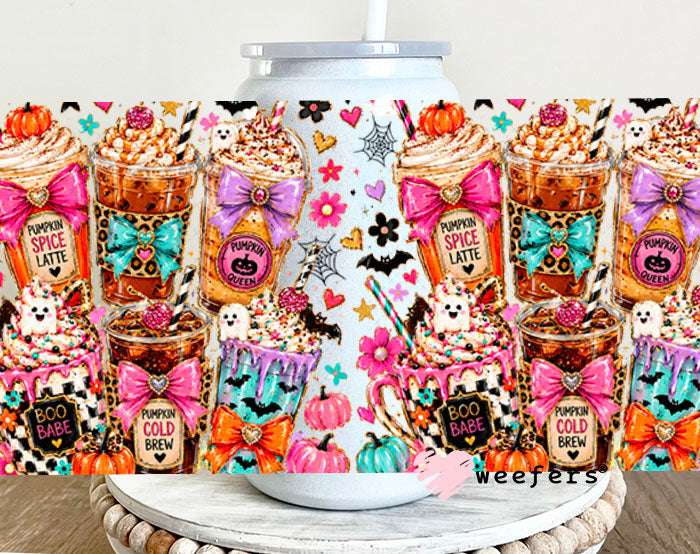 UV DTF Cup Wraps - Halloween Drinks 16oz Glass Can Generic Weefers