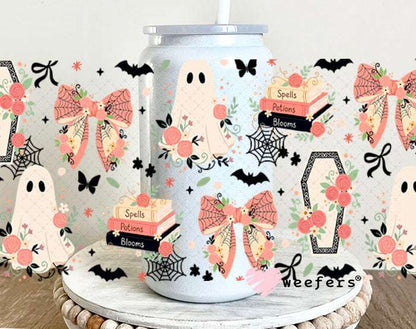 UV DTF Cup Wraps - Coffins and Ghosts Peach 16oz Glass Can Generic Weefers