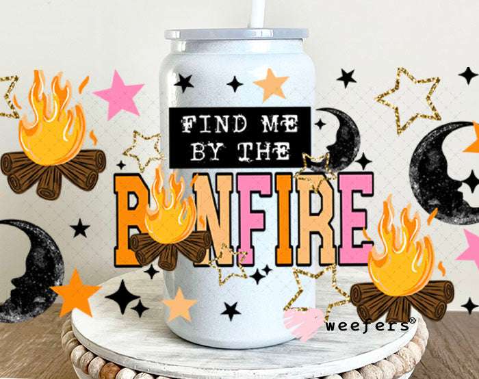 UV DTF Cup Wraps - Find me By the Bonfire 16oz Glass Can Generic Weefers