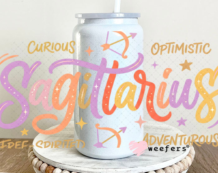 UV DTF Cup Wraps - Sagittariues Zodiac Sign 16oz Glass Can Generic Weefers