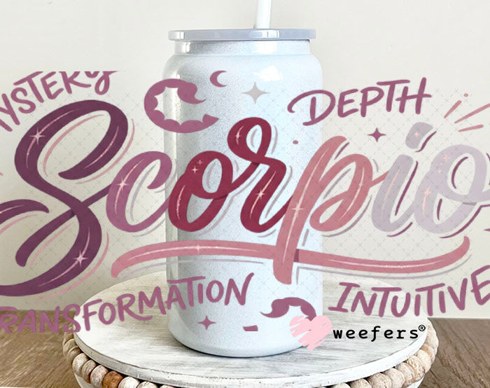 UV DTF Cup Wraps - Scorpio Zodiac Sign 16oz Glass Can Generic Weefers