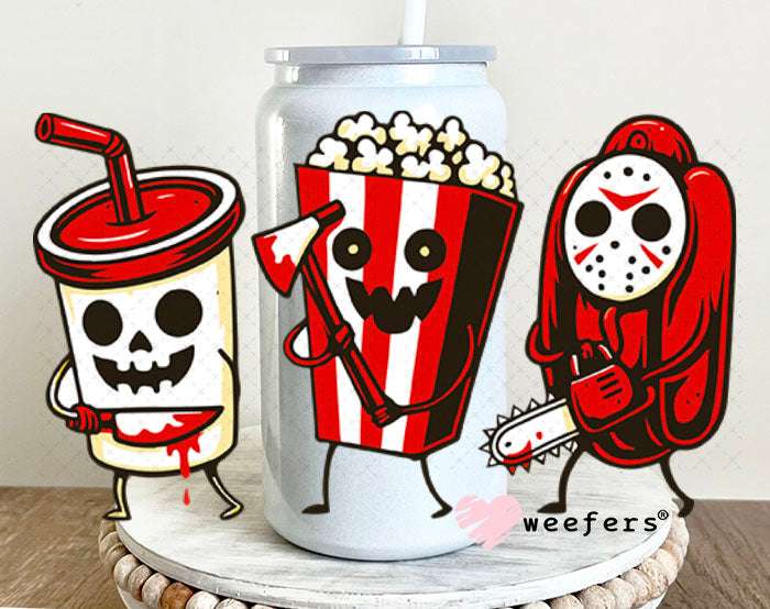 UV DTF Decal - Scary Movies 16oz Glass Can Generic Weefers