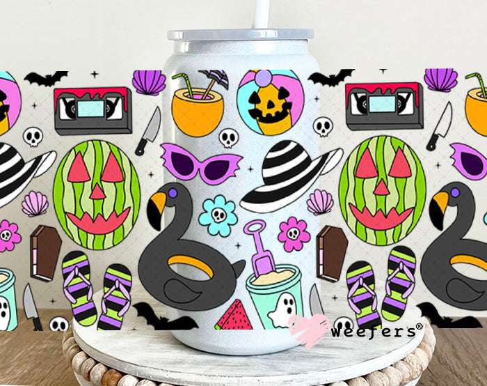 UV DTF Cup Wraps - Halloween Summer 16oz Glass Can Generic Weefers