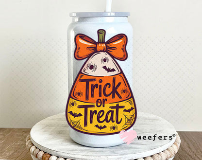 UV DTF Decal - Trick or Treat Candy Corn 16oz Glass Can Generic Weefers