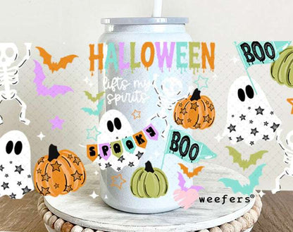 UV DTF Cup Wraps - Preppy Boo Halloween 16oz Glass Can Generic Weefers