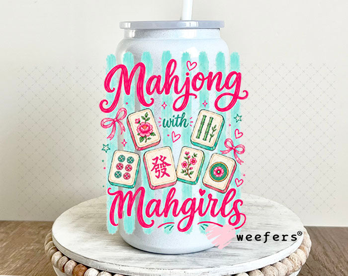 UV DTF Decal - Mahjong Mahgirls 16oz Glass Can Generic Weefers