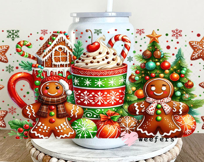 UV DTF Cup Wrap – USA Red White Blue Bows 16oz Glass Can Generic Weefers