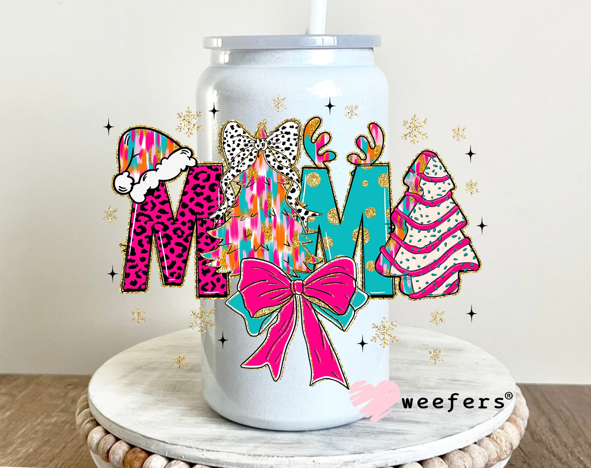 Christmas Coquette Mama UV DTF 16oz Decal - Weefers