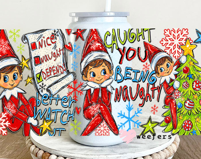 UV DTF Cup Wrap – USA Red White Blue Bows 16oz Glass Can Generic Weefers