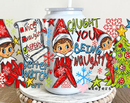 UV DTF Cup Wrap – USA Red White Blue Bows 16oz Glass Can Generic Weefers