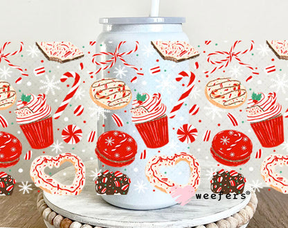UV DTF Cup Wrap – USA Red White Blue Bows 16oz Glass Can Generic Weefers