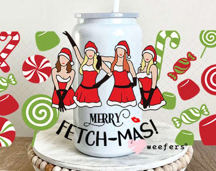 UV DTF Cup Wraps - Merry Fetch-mas - Weefers® Exclusive 16oz Glass Can Generic Weefers