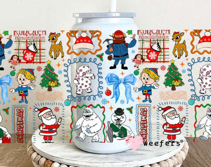 UV DTF Cup Wraps - Favorite Red Nosed Reindeer 16oz Glass Can Generic Weefers