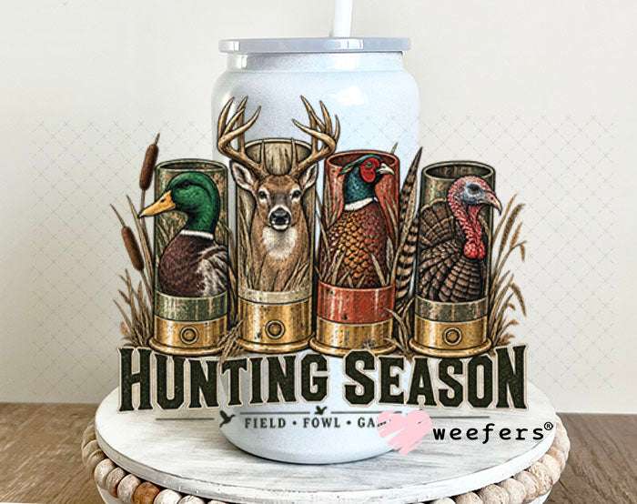 UV DTF Decal - Hunting Season 16oz Glass Can Generic Weefers