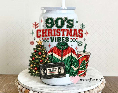UV DTF Decal - 90's Christmas Vibes 16oz Glass Can Generic Weefers