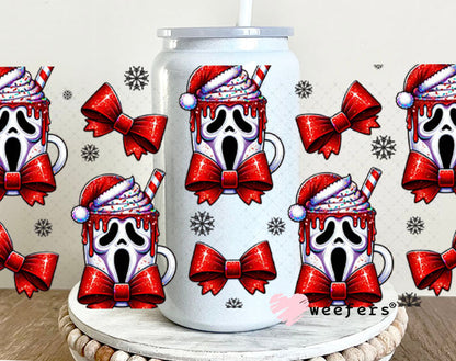 UV DTF Cup Wrap – USA Red White Blue Bows 16oz Glass Can Generic Weefers