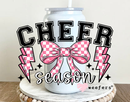 Cheer Season Pink Bow UV DTF 16oz Libbey Decal