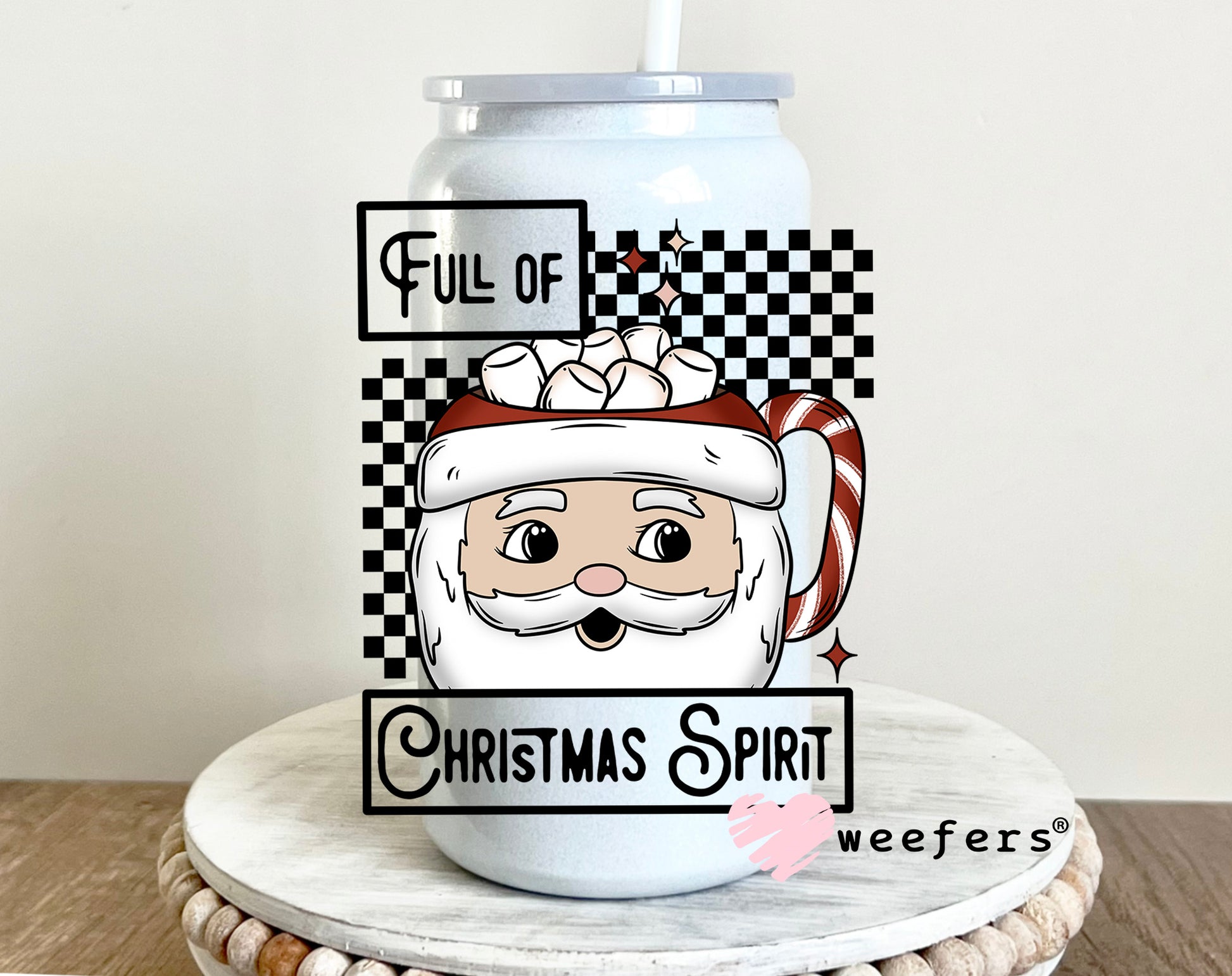 Full of Christmas Spirit UV DTF 16oz Decal