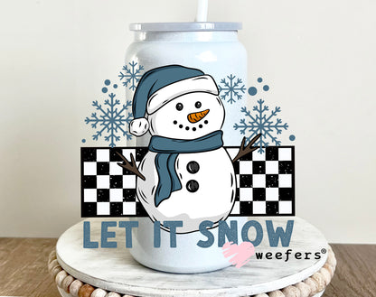 Let It Snow Blue UV DTF 16oz Decal