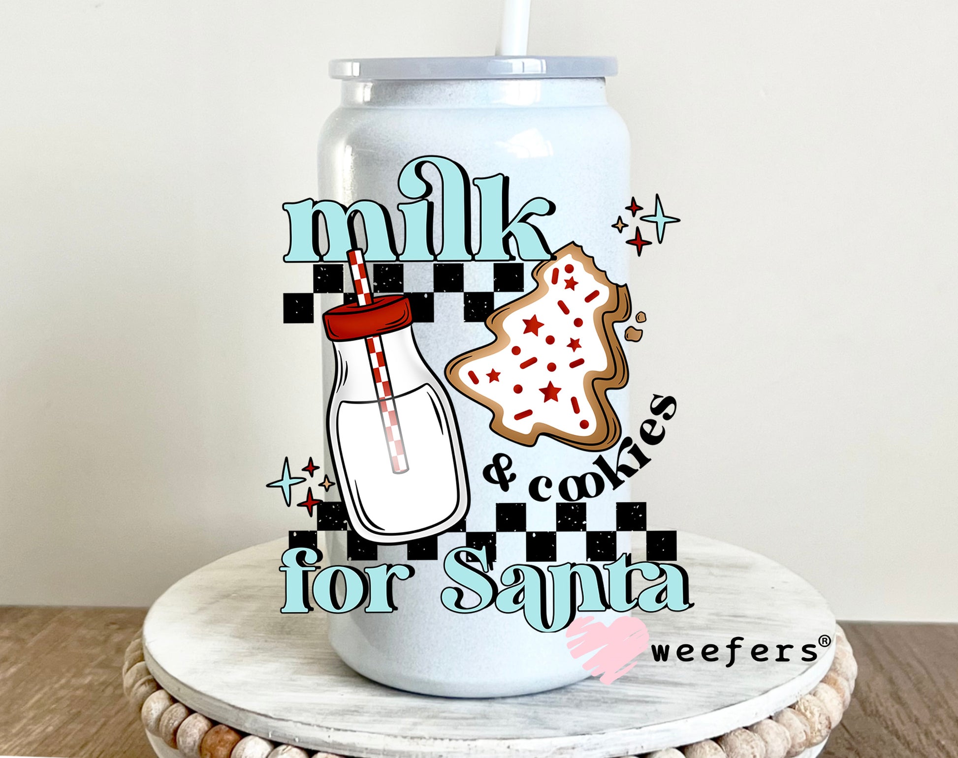 Milk and Cookies for Santa UV DTF 16oz Decal