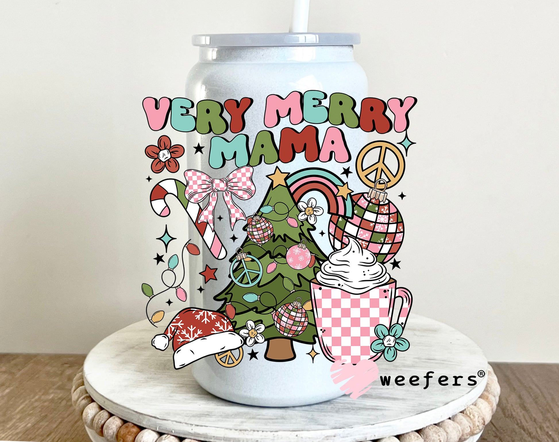 Very Merry Mama Christmas UV DTF 16oz Decal