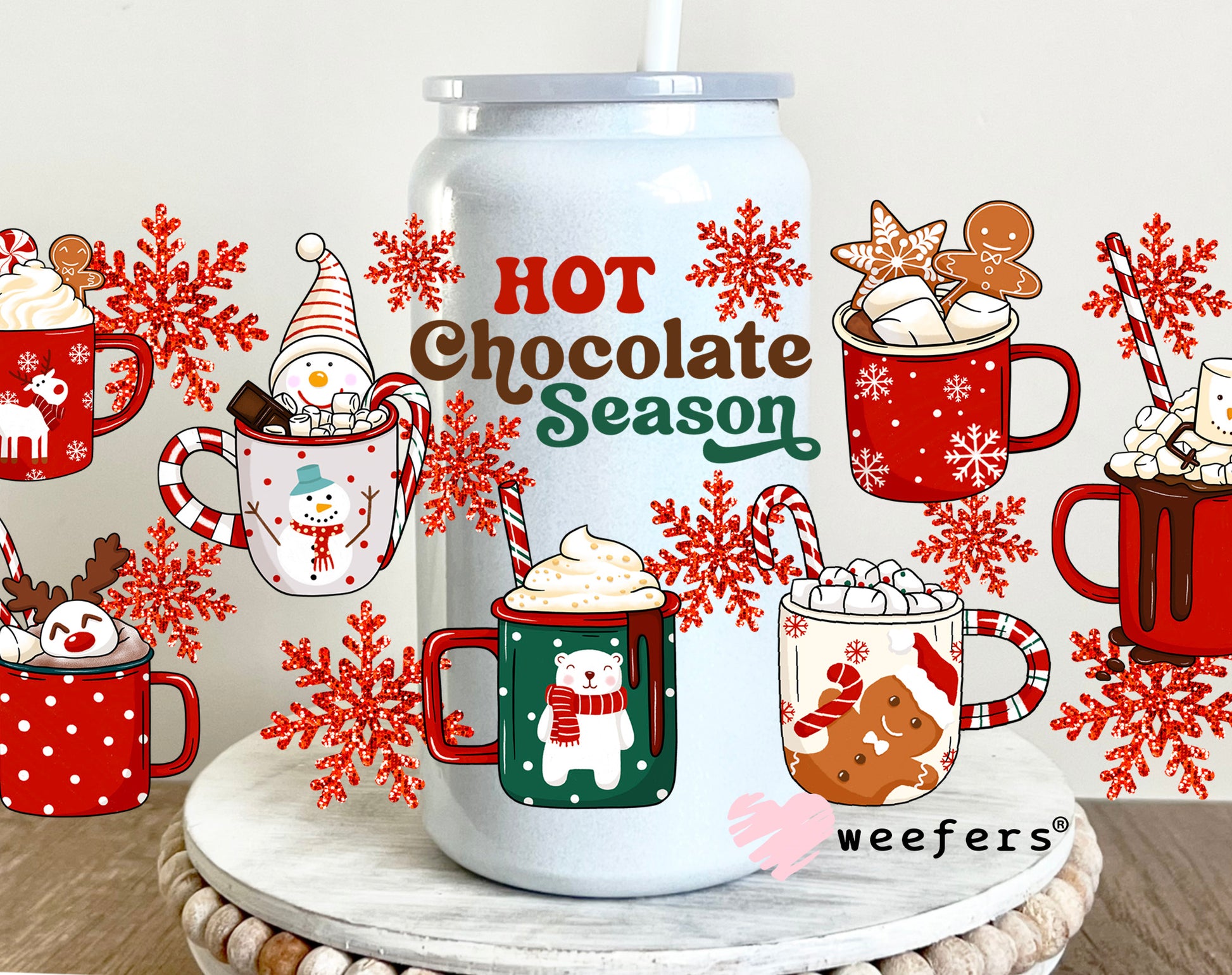 Hot Chocolate Season UV DTF 16oz Cup Wrap