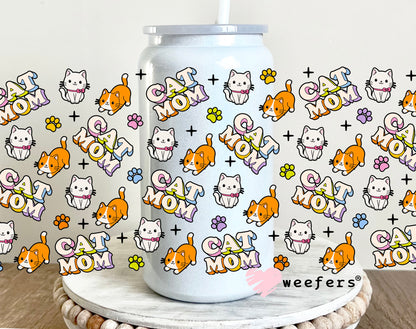 Cat Mom Corgi UV DTF 16oz Cup Wrap