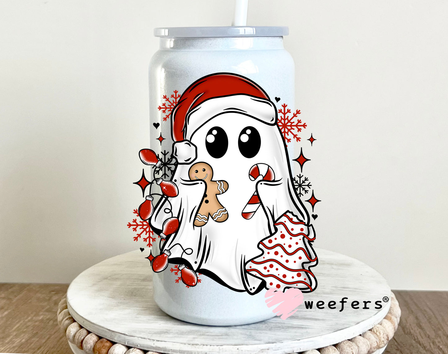 Christmas Ghost Snacks UV DTF 16oz Decal