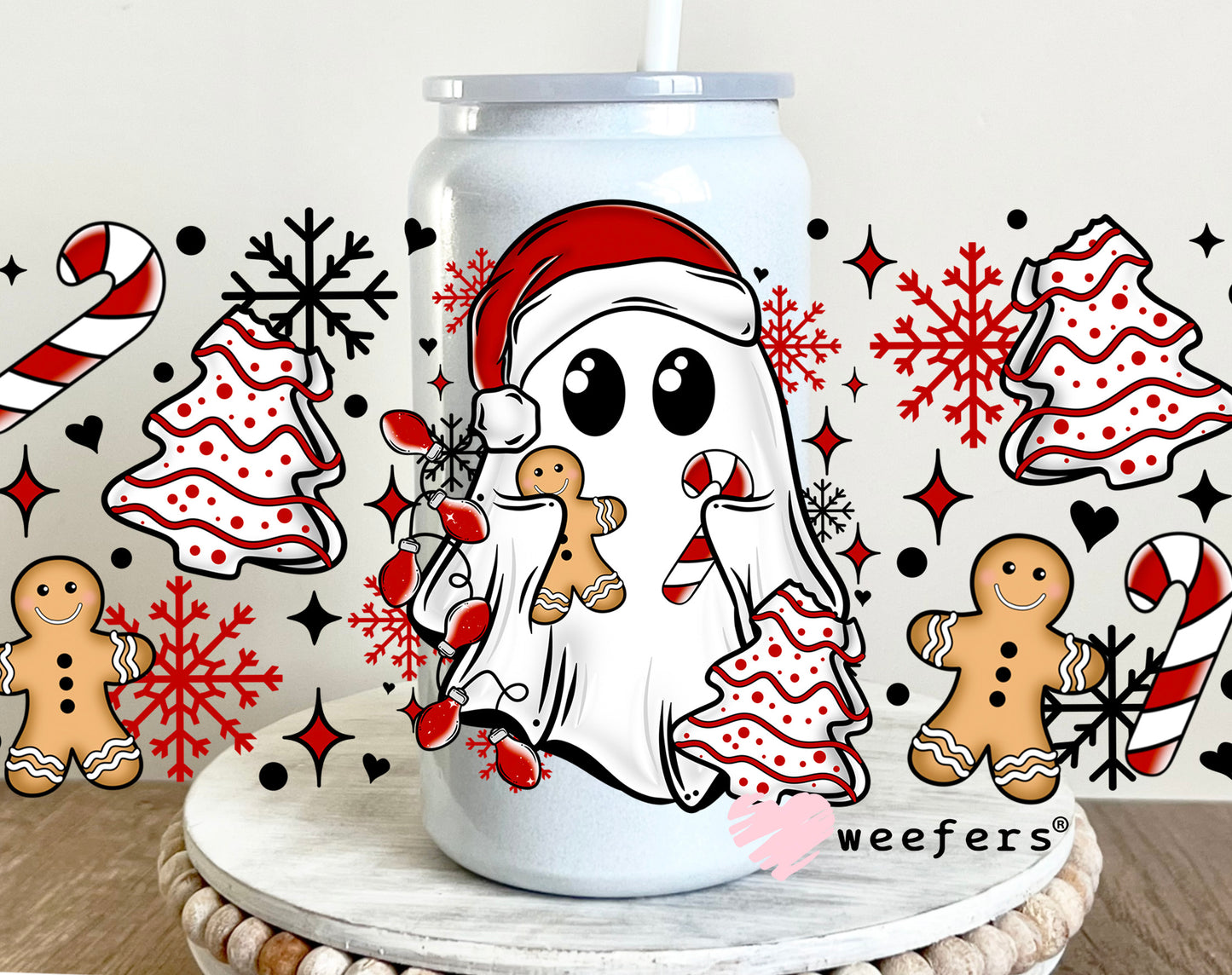 Christmas Ghost Snacks UV DTF 16oz Cup Wrap