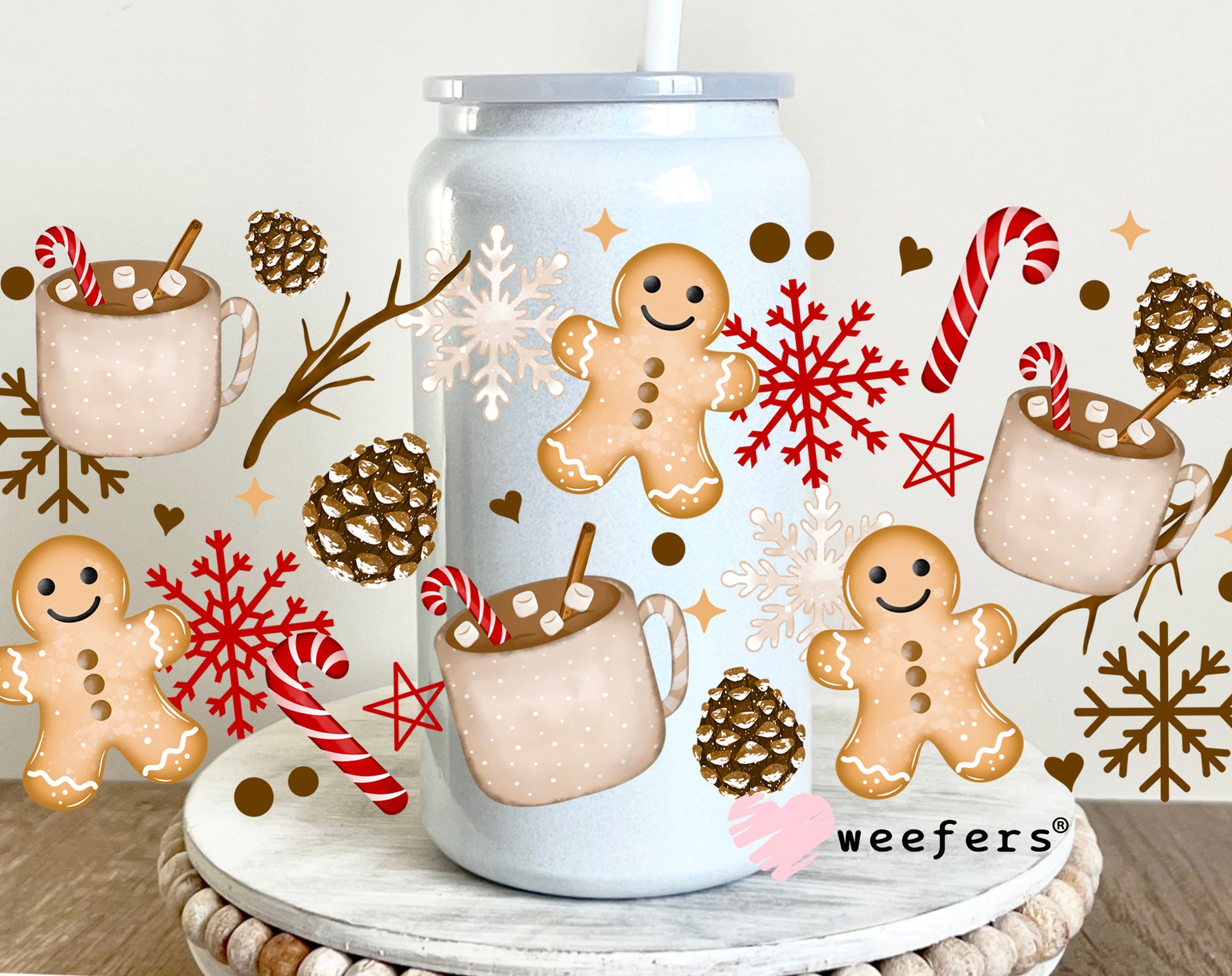 Gingerbread Hot Chocolate UV DTF 16oz Cup Wrap