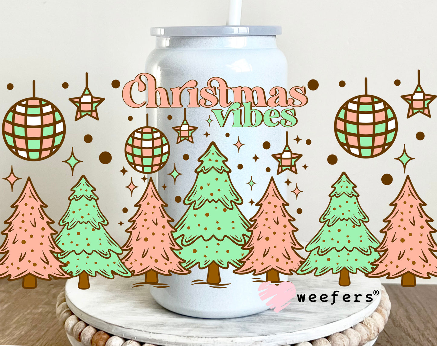 Christmas Vibes UV DTF 16oz Cup Wrap