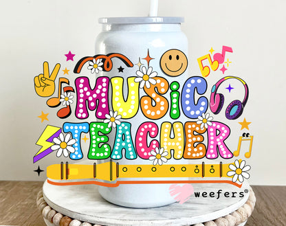 Colorful Music Teacher UV DTF 16oz Decal