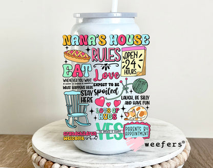 Nana's House Rules UV DTF 16oz Decal