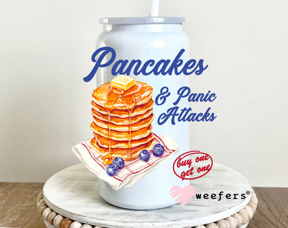 Pancakes and Panic Attacks UV DTF 16oz Decal