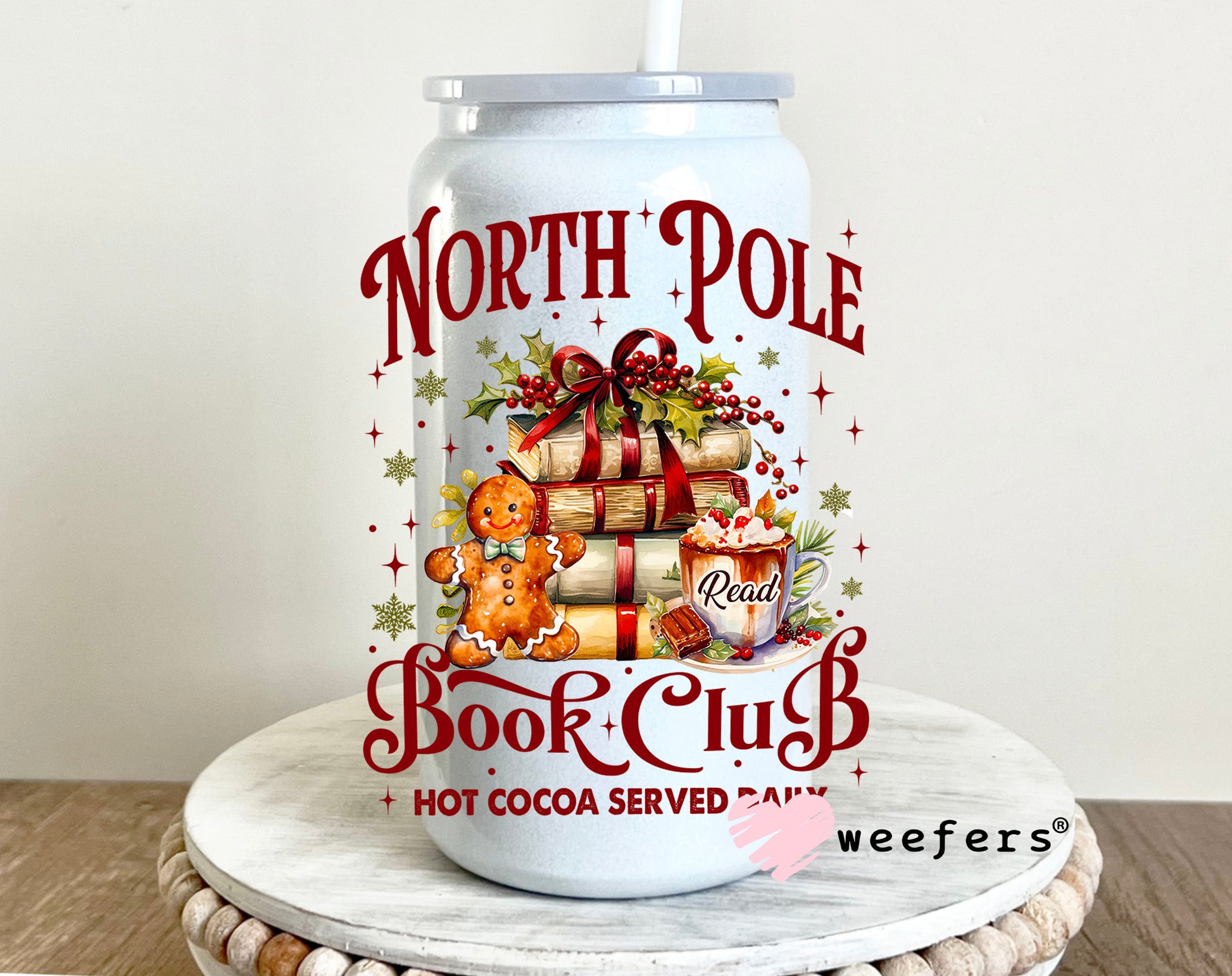 North Pole Book Club UV DTF 16oz Decal