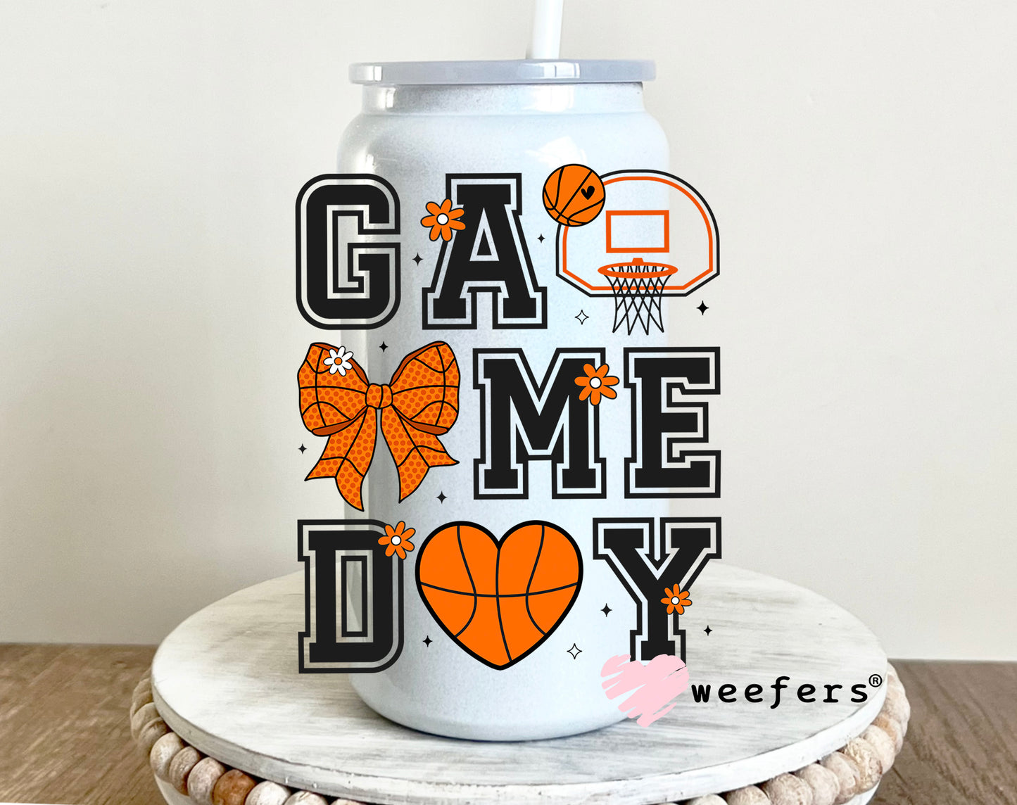 Game Day Basketball UV DTF 16oz Decal