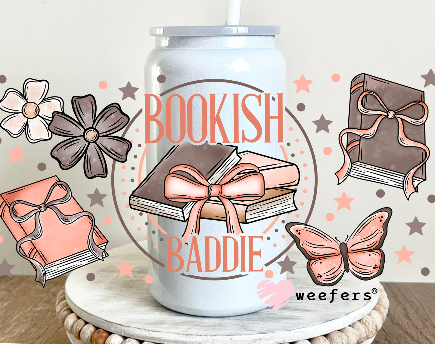 Bookish Baddie UV DTF 16oz Cup Wrap