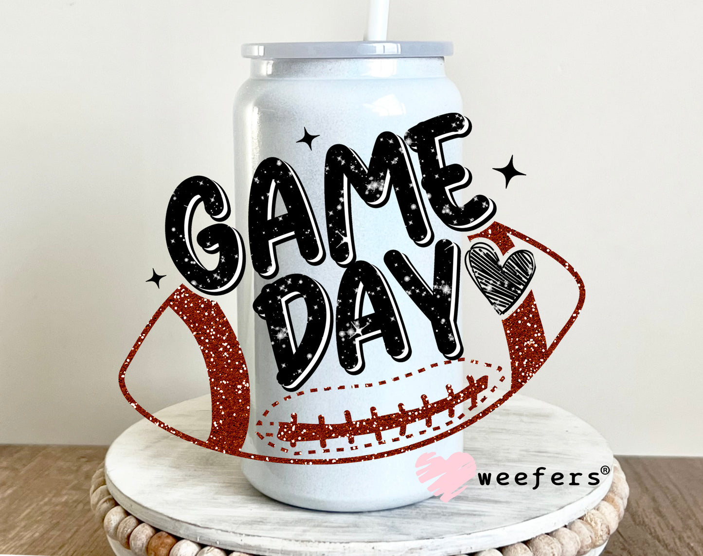 Game Day Football Red UV DTF 16oz Decal