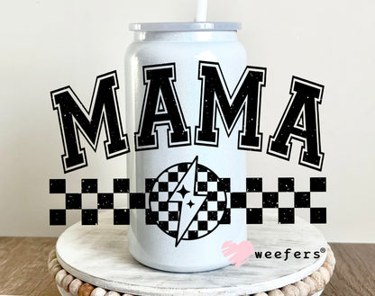 Mama Black Checkered UV DTF 16oz Decal