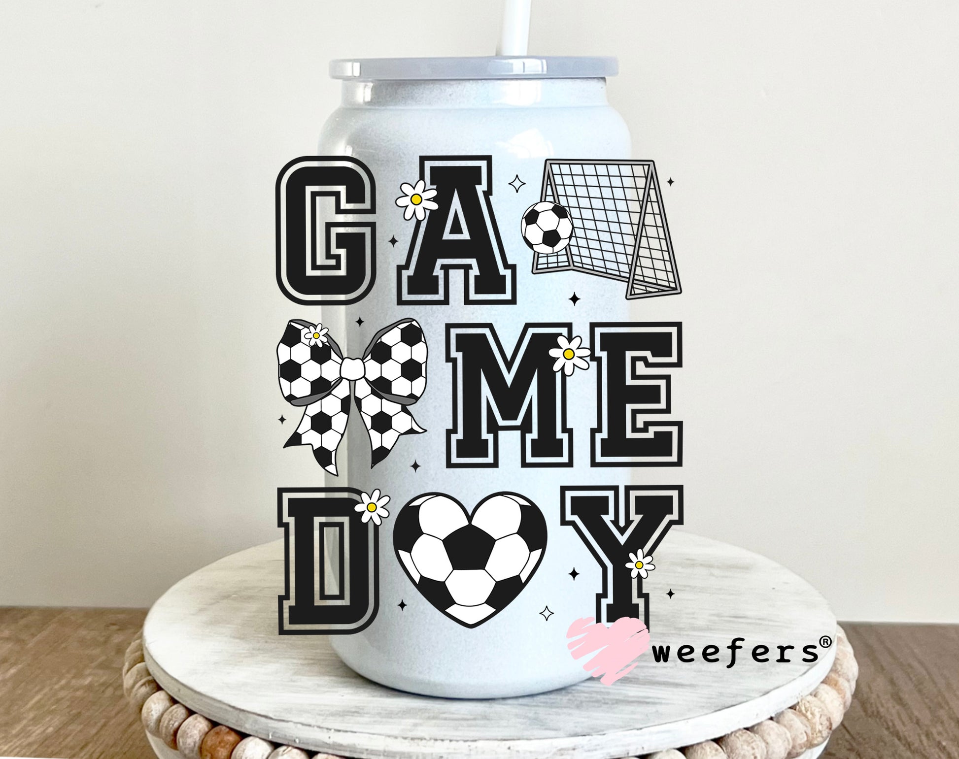 Coquette Game Day Soccer UV DTF 16oz Decal