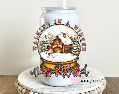 Walking in a Winter Wonderland Snow Globe UV DTF 16oz Decal